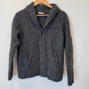 Marine Layer Maurice Merino Wool Blend Shawl Cardigan - Charcoal Gray Unisex- M